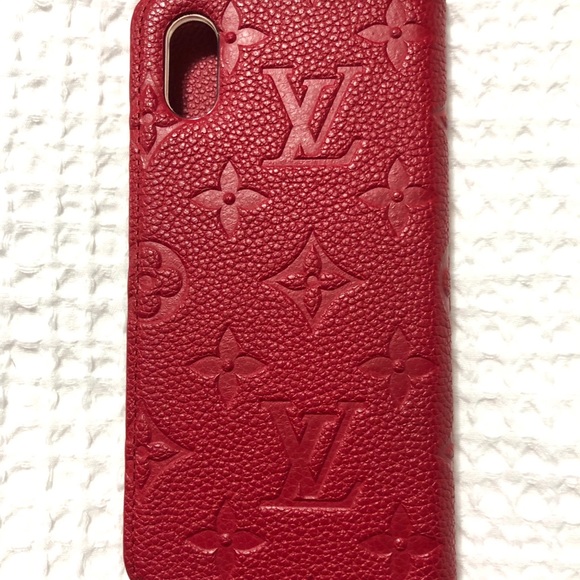 Louis Vuitton iPhone X/XS Empreinte Red Lthr Folio - Picture 4 of 8